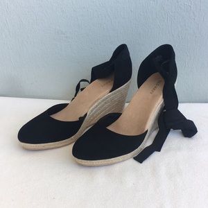 Black Ballerina Espadrille Wedges
